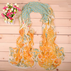 Boho Chiffon Scarf Phoenix Pattern Print Windproof Shawl