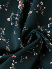Ditsy Floral Print Lantern Sleeve Dress