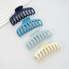 4pcs Large Hair Claw Non Slip Thick Matte Plastic Hair Claw Women's Accessories