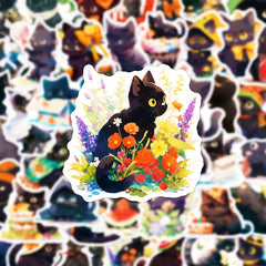50pcs Cat Series Graffiti Stickers Waterproof DIY Stick