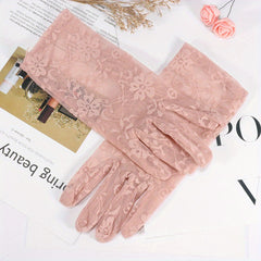 Sunscreen Lace Gloves Women Outdoor Cycling Ice Gloves Summer Driving