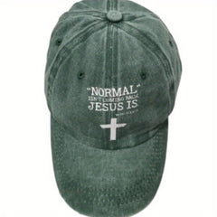Cross Print Vintage Baseball Cap Sunscreen Sports Hat Washed Distressed Dad Hat
