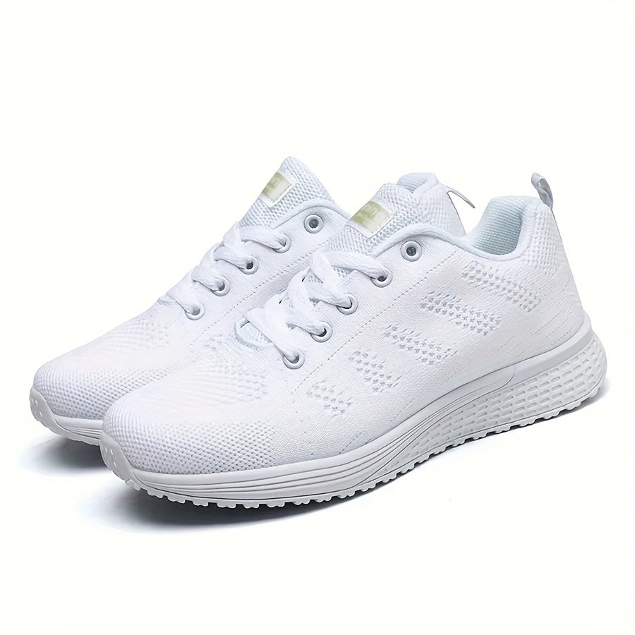 Women's Letter Lace up Walking Shoes Breathable Athletic Sneakers