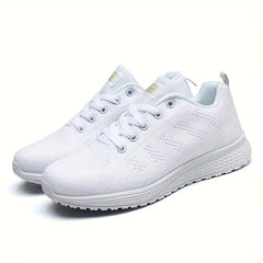 Women's Letter Lace up Walking Shoes Breathable Athletic Sneakers