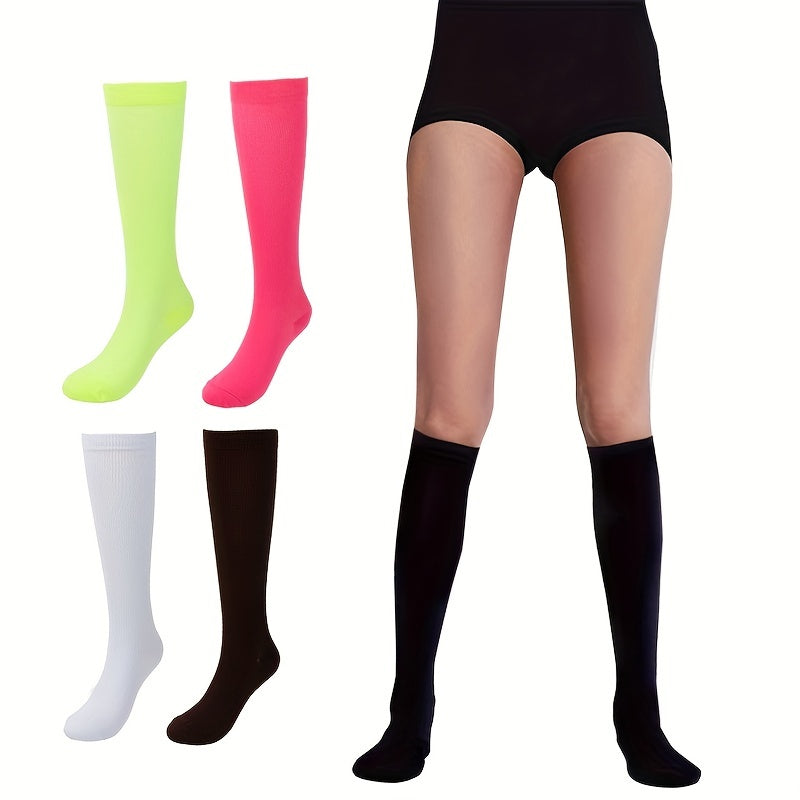 Candy Color Calf Socks for Cycling Running Women