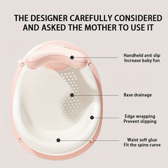 Portable Anti Slip Baby Bath Seat with Backrest & Suction Cups