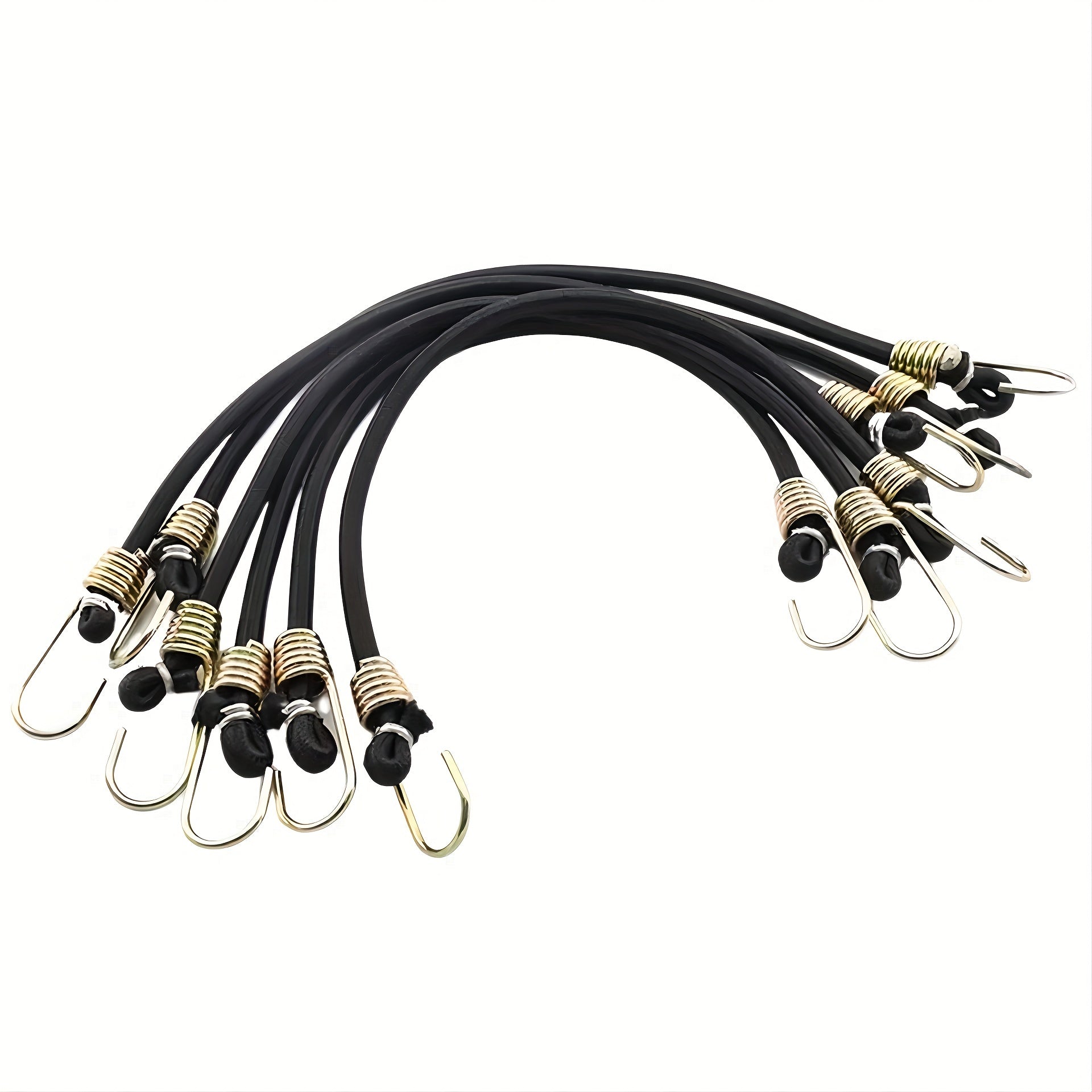 15pcs 25.4cm Mini Bungee Cords Rubber with Steel Hooks for Tarps Covers Canopies