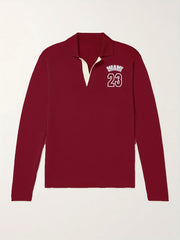 Miami 23 Knit Polo Shirt Men's V Neck Pullover Sweater