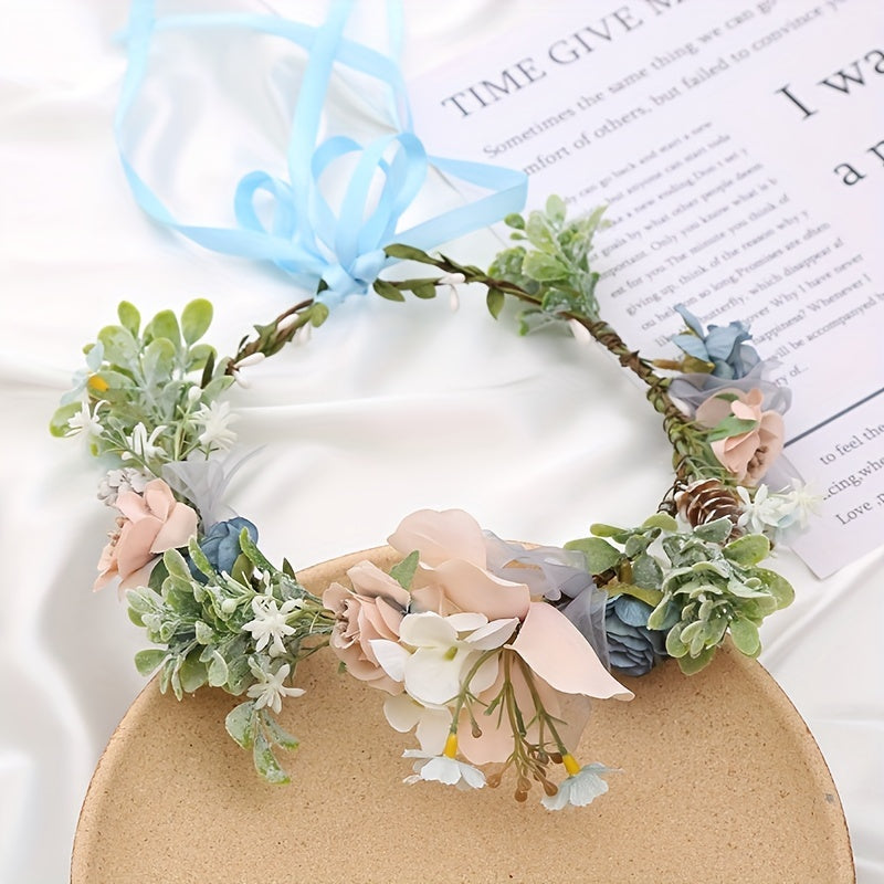 Simulated Flower Garland for Girls Party Headdress