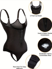Zipper Waist Trainer Slim Bodysuit Women's Activewear