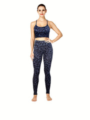 Leopard Print Two piece Set Sexy Crop Cami Top & Skinny Leggings