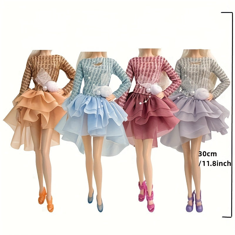 PAIDOPI 11.5 Inch Doll Dress Set - Pastel Colors - Dresses, Socks & Accessories