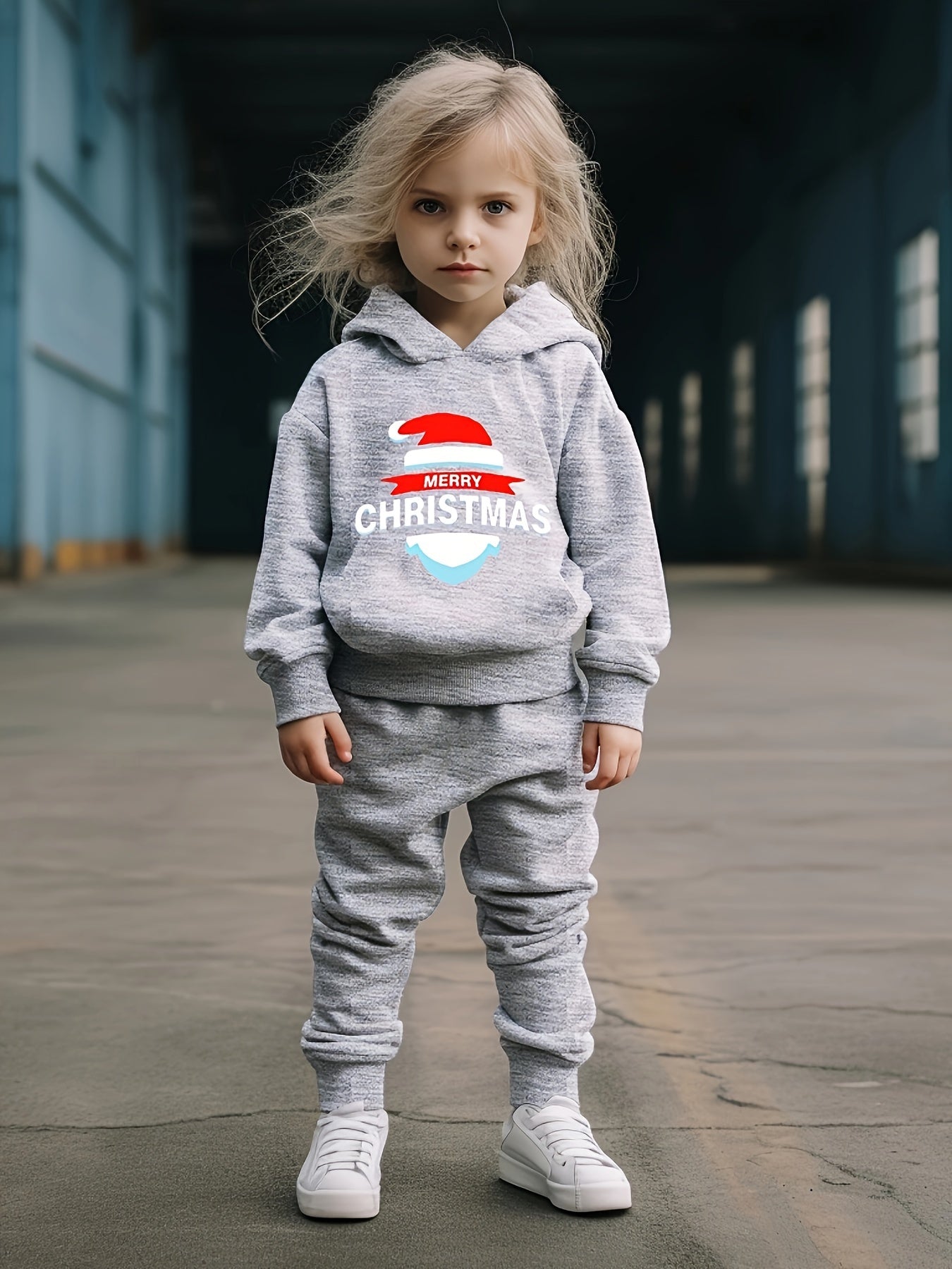 OERYUI Merry Christmas Print Outfits 2pcs Girls Hoodies Jogger Pants Set