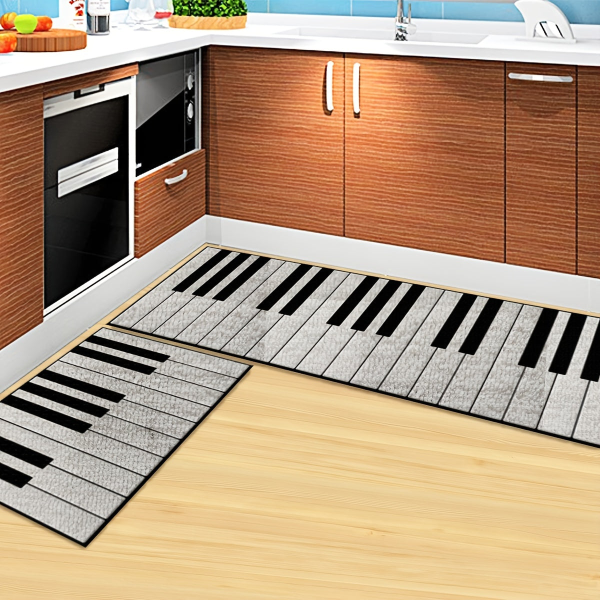 Soft Kitchen Rug Set Waterproof Non Slip Runner Bedside Carpet