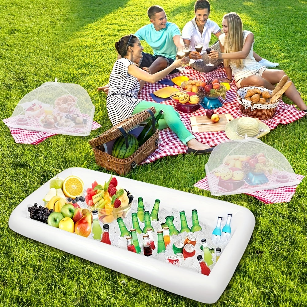 Inflatable Ice Buffet Salad Serving Tray Cooler with Drain Plug