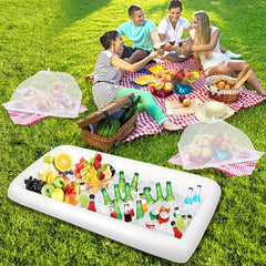 Inflatable Ice Buffet Salad Serving Tray Cooler with Drain Plug