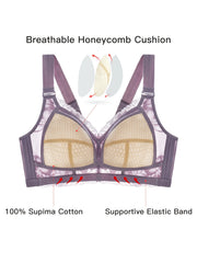 Lace Wireless Bra: Comfy Full Coverage Wide Straps