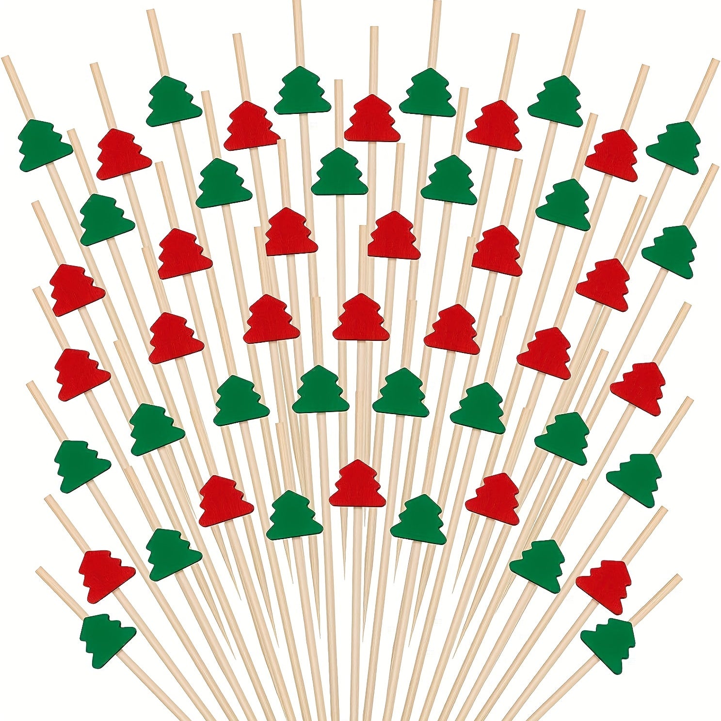 100pcs Christmas Cocktail Picks 4 7 Inches 12 Cm Bamboo Appetizer Toothpicks