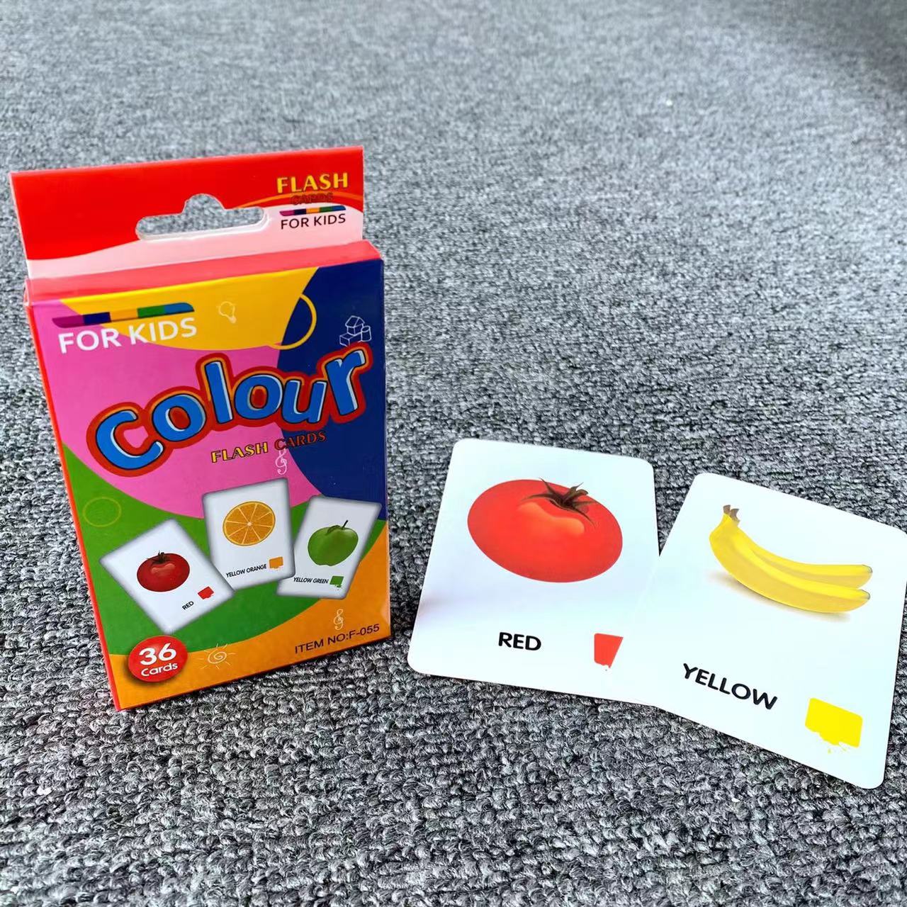 Flash Cards For Toddlers - 36 Cards Alphabet Animals Fruits Colors Body Parts