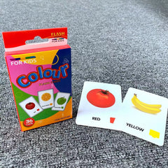 Flash Cards For Toddlers - 36 Cards Alphabet Animals Fruits Colors Body Parts