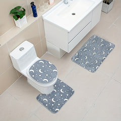3pcs Luminous Floor Mat Sponge Bath Mat Set Non Slip Durable Bathroom Rug