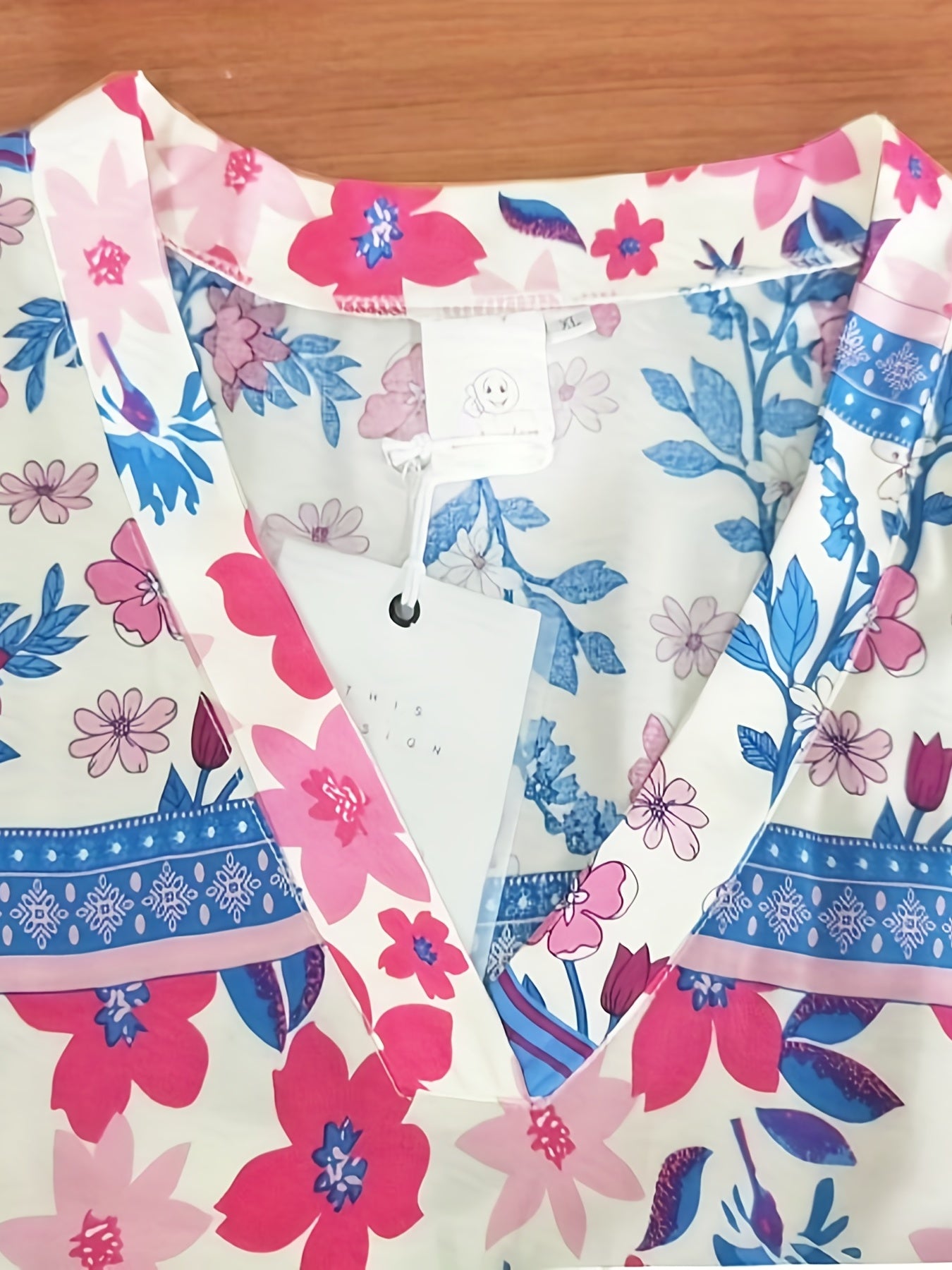 Floral Print V Neck Maxi Dress for Plus Size Women