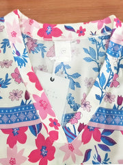 Floral Print V Neck Maxi Dress for Plus Size Women