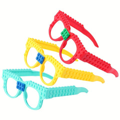 3pcs Building Blocks Glasses Baseboard Frame DIY Toy Christmas Gift