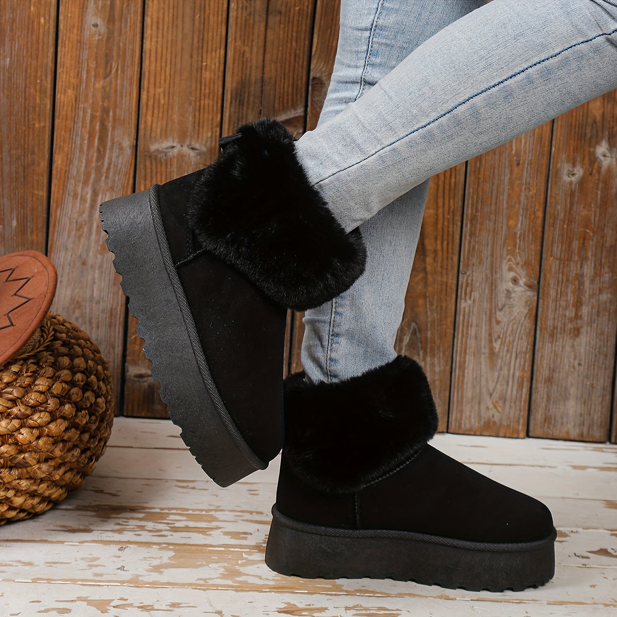 Women's Plush Lined Thermal Snow Boots - Non Slip Wear Resistance Shoes
