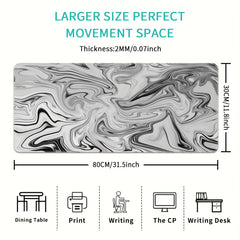 Gray Abstract Gaming Mouse Pad Non-slip Rubber Mat