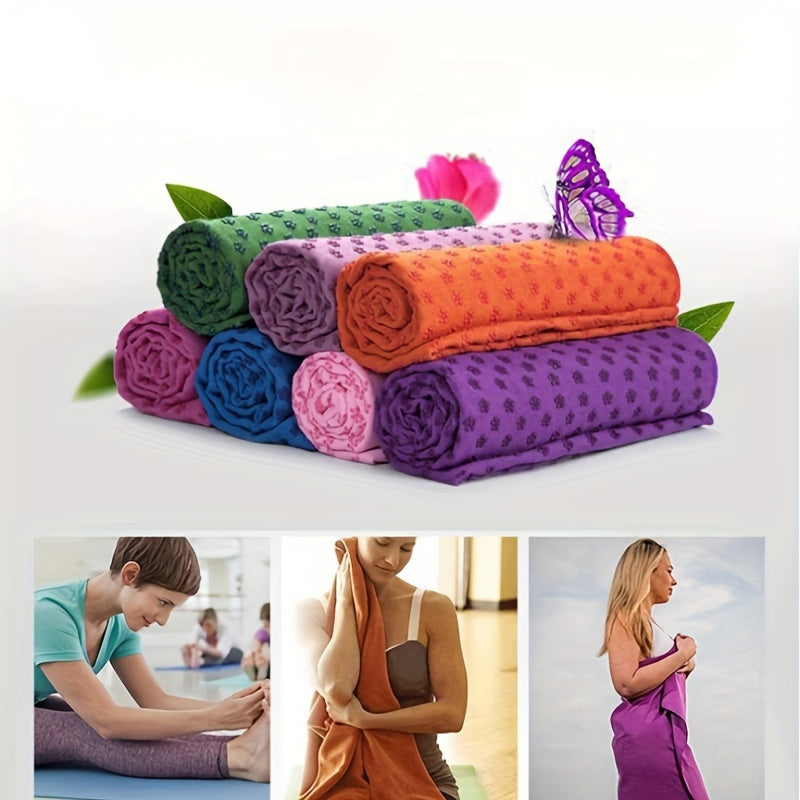 Non Slip Yoga Mat Towel Soft Microfiber Absorbs Sweat for Pilates