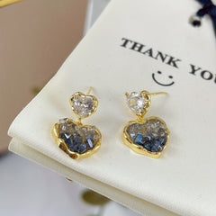 Crystal Love Stud Earrings for Women