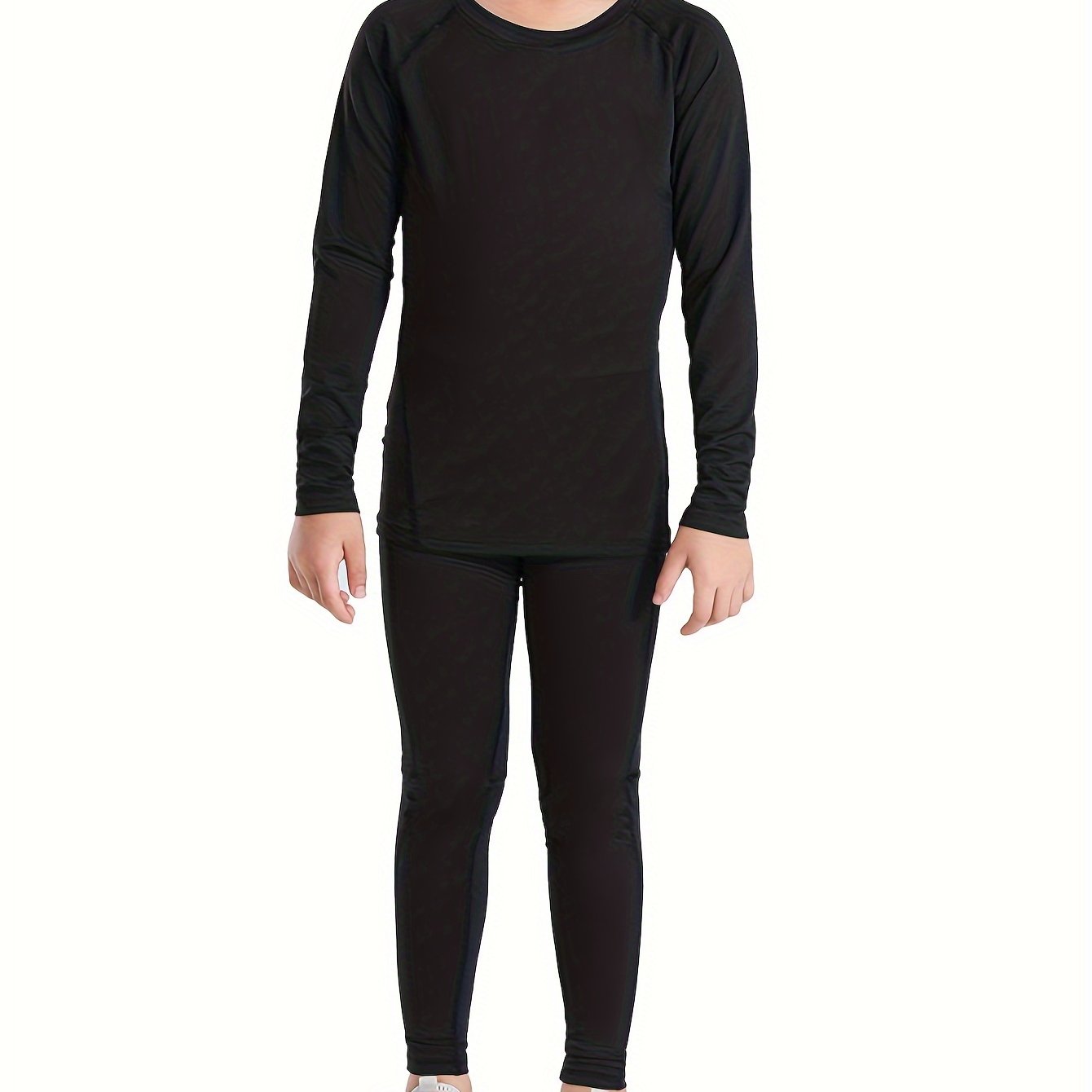 Kids Thermal Activewear Set Long Sleeve Top & Pants for Sports/Skiing