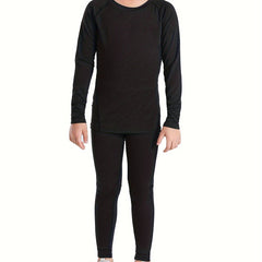 Kids Thermal Activewear Set Long Sleeve Top & Pants for Sports/Skiing