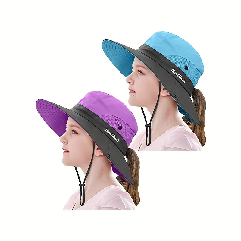 Casual Mesh Fisherman's Hat Sun Protection Drawstrings Waterproof Hat