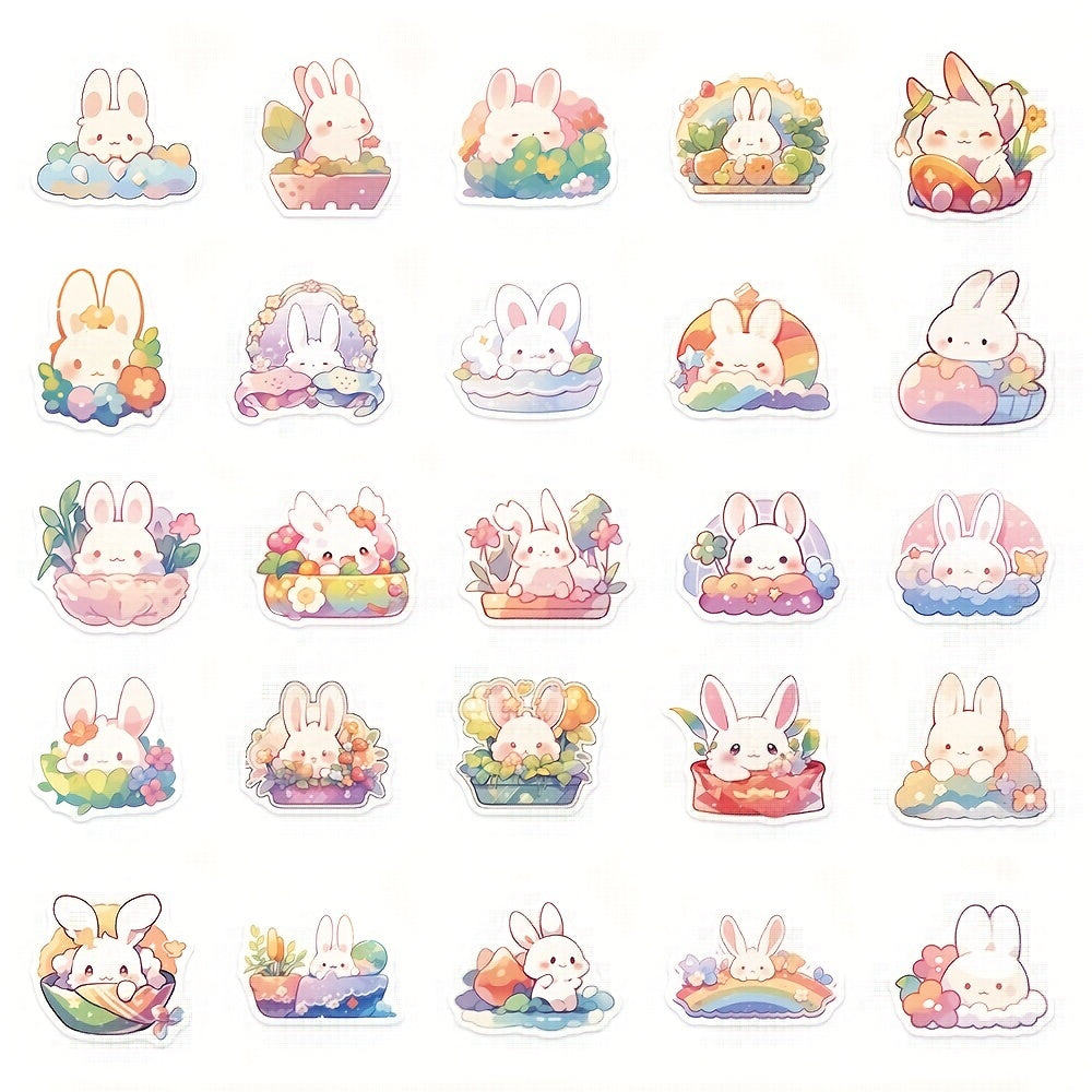 50pcs Rainbow Rabbit Stickers Laptop Mobile Phone DIY Decoration