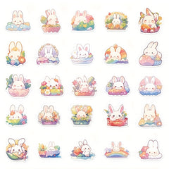 50pcs Rainbow Rabbit Stickers Laptop Mobile Phone DIY Decoration