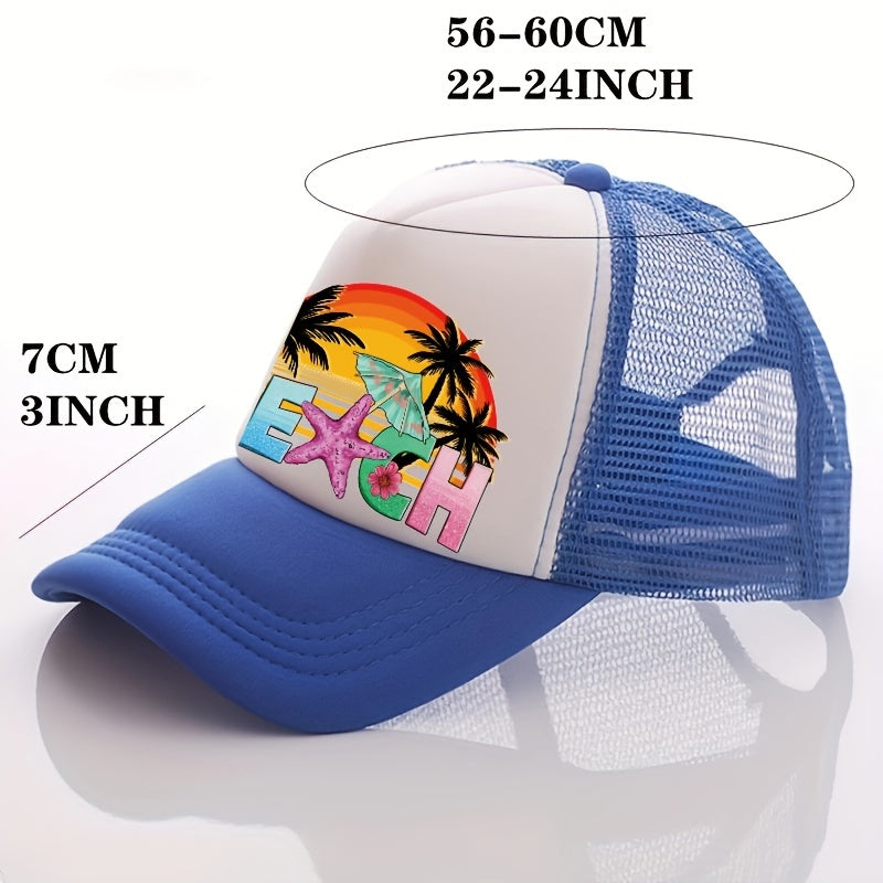 Summer Multicolor Hat Starfish Beach Print Men's Peaked Cap Street Sunshade