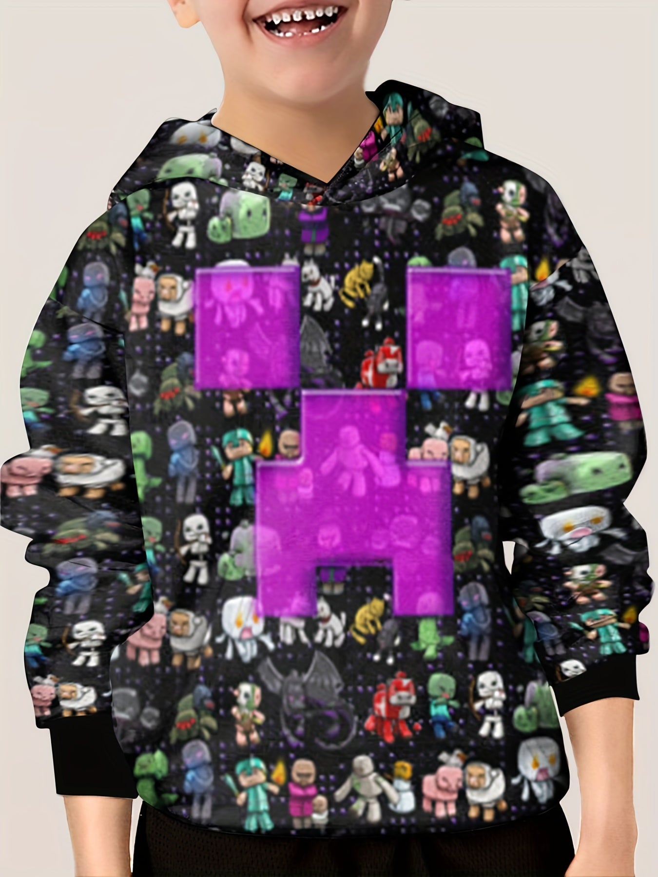 Cartoon Game Character Pattern Hoodie For Kids
