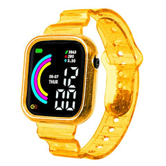 Large Screen Rainbow LED Square Electronic Watch For Students