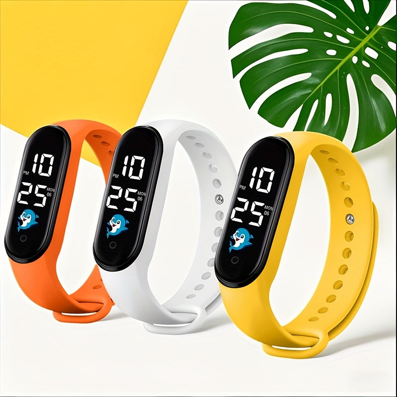12pcs Silicone Strap Electronic Watch Sports Bracelet