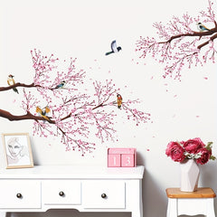 Chinese Plum Wall Stickers Tree Branch Bird Pvc Waterproof Self-Adhesive