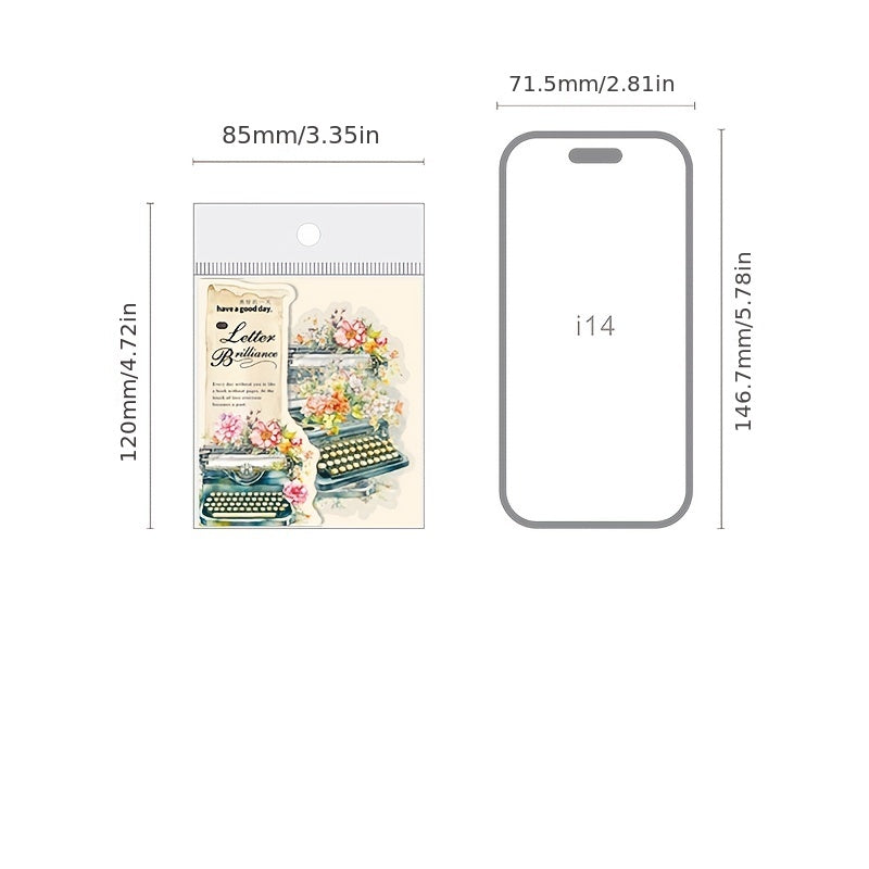 Colorful Retro Objects Flower Stickers Book