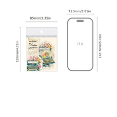 Colorful Retro Objects Flower Stickers Book