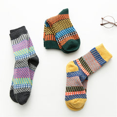 5 Pairs Women's Vintage Cozy Winter Socks- Soft, Thick Knit Cabin Warm Socks