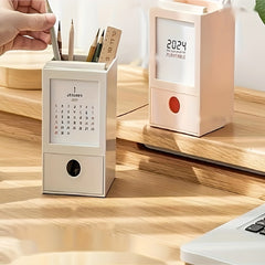 Creative Desk Calendar Storage Pen Holder for Office School Teacher