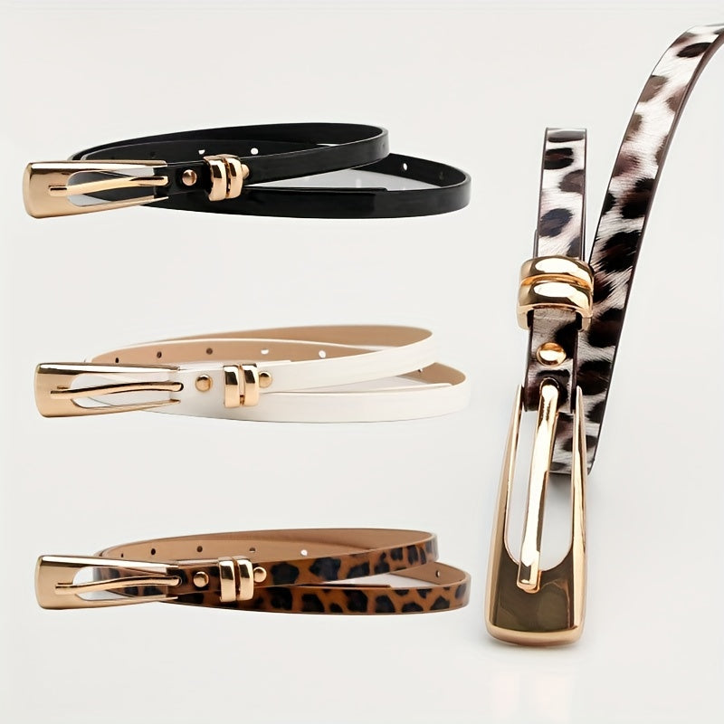 Thin Golden Buckle Belt For Dresses Pants