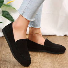 Women's Round Toe Flat Loafers Soft Sole Slip On Walking Shoes