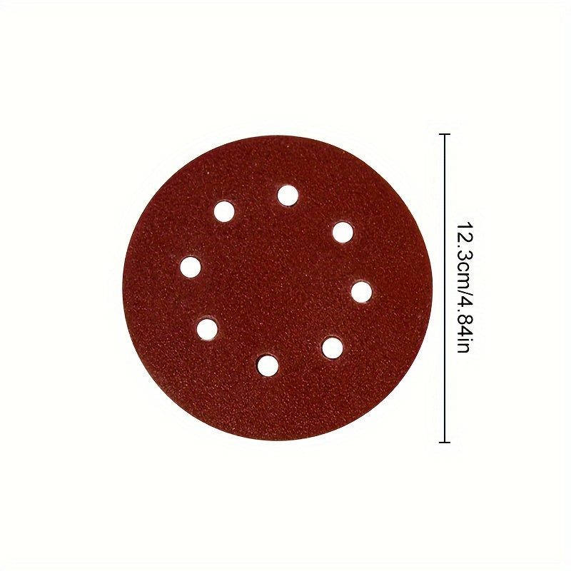 50-100pcs 5in 8 Hole Polished Red Sandpaper 121MM Velvet Sandpaper Sheet