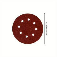 50-100pcs 5in 8 Hole Polished Red Sandpaper 121MM Velvet Sandpaper Sheet